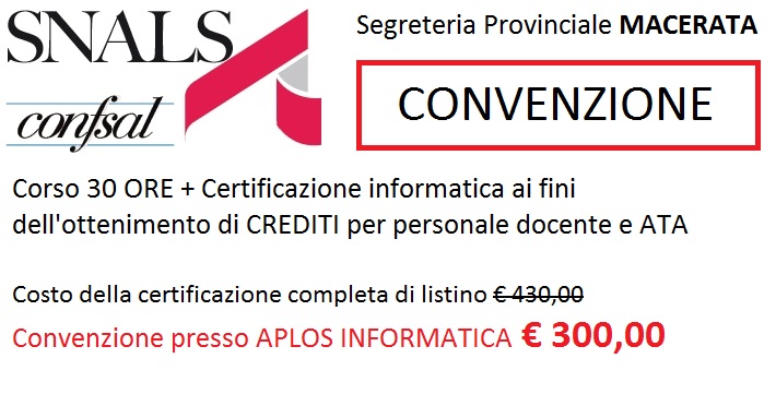 CONVENZIONE SINDACATO SNALS MACERATA